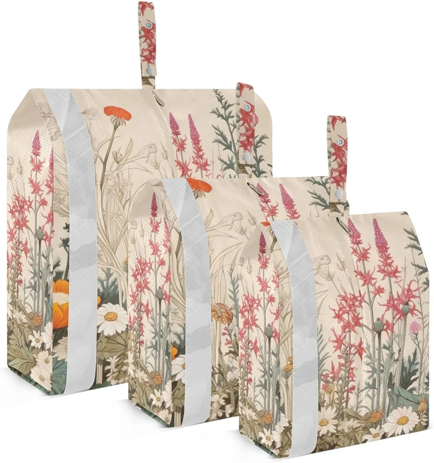 Wildflower Compression Packing Cubes, 3pcs Compressible Expandable Travel Packing Organizer, Travel Cubes for Suitcase Carry On