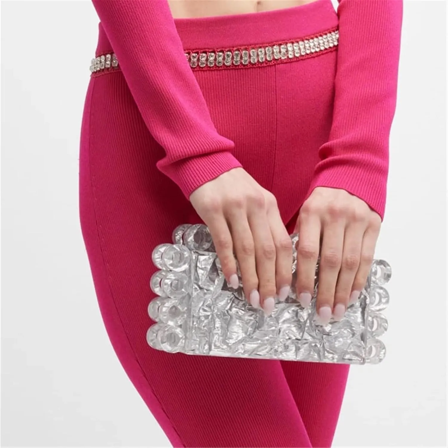 Women Acrylic Box Evening Clutch Bags For Wedding Party Luxury gold bsilver Handbags