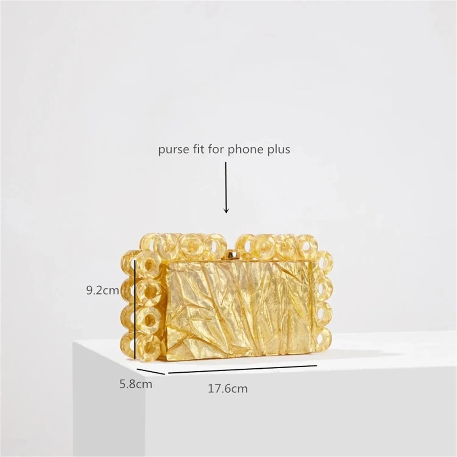 Women Acrylic Box Evening Clutch Bags For Wedding Party Luxury gold bsilver Handbags