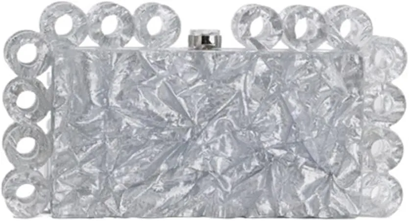 Women Acrylic Box Evening Clutch Bags For Wedding Party Luxury gold bsilver Handbags