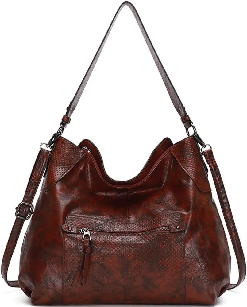 Women Shoulder Bags Marble Textured Leather Tote Bag Vintage Handbags Purse Hobo Handbag Satchel Crossbody Bag Totes