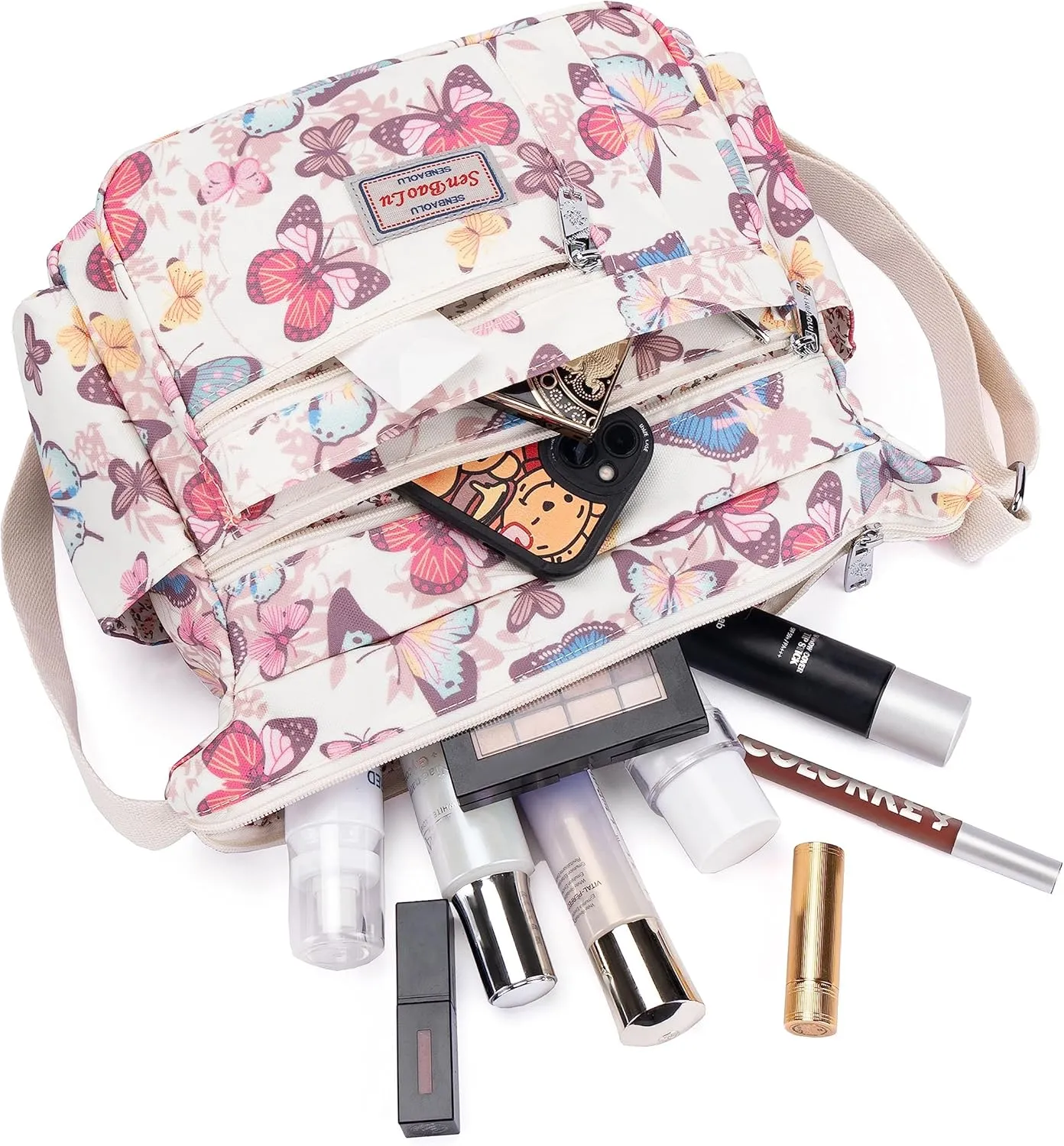 Women Shoulder Handbag Multiple Pockets Bag Ladies Tote Top Handle Satchel Crossbody Purse