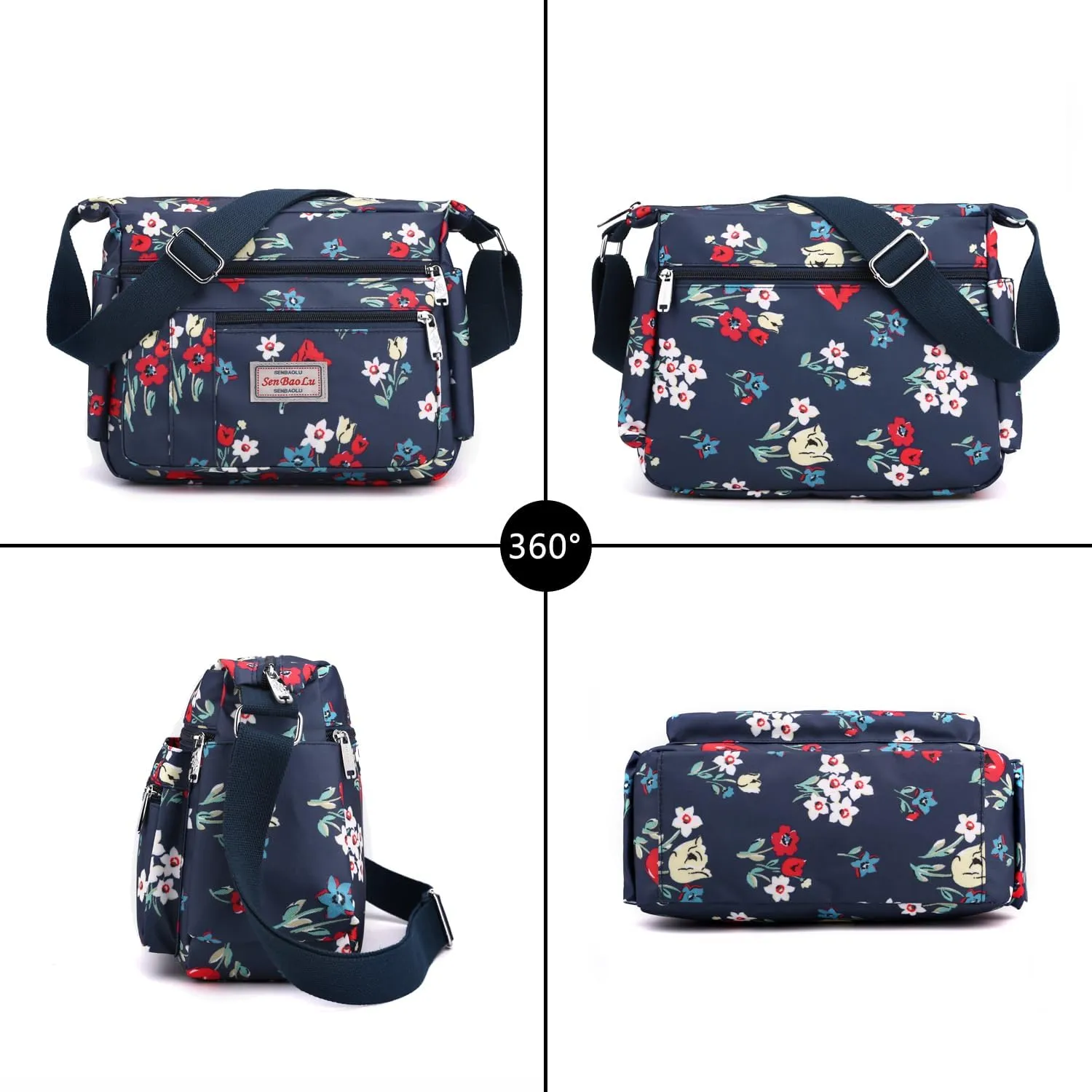 Women Shoulder Handbag Multiple Pockets Bag Ladies Tote Top Handle Satchel Crossbody Purse