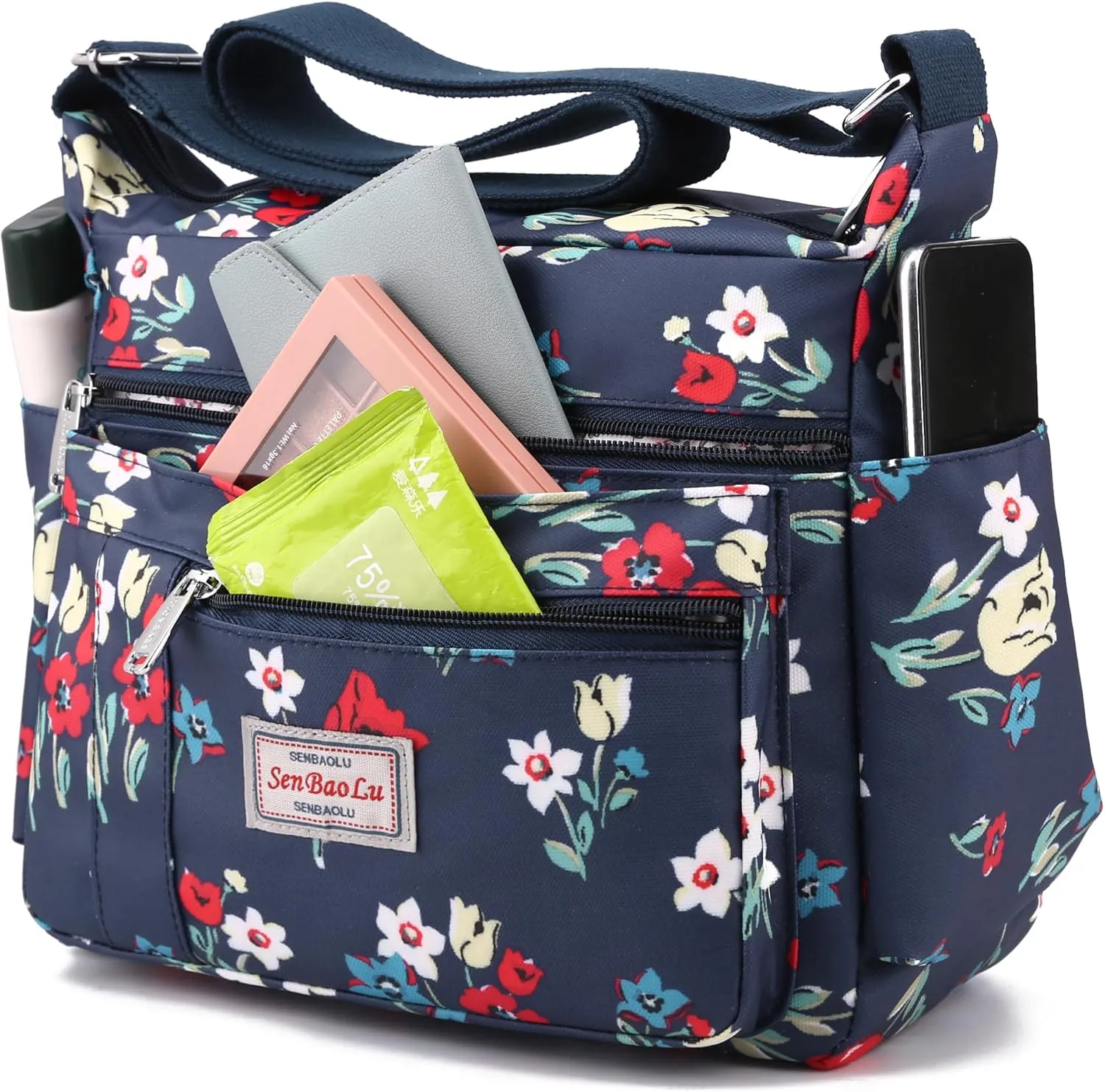 Women Shoulder Handbag Multiple Pockets Bag Ladies Tote Top Handle Satchel Crossbody Purse