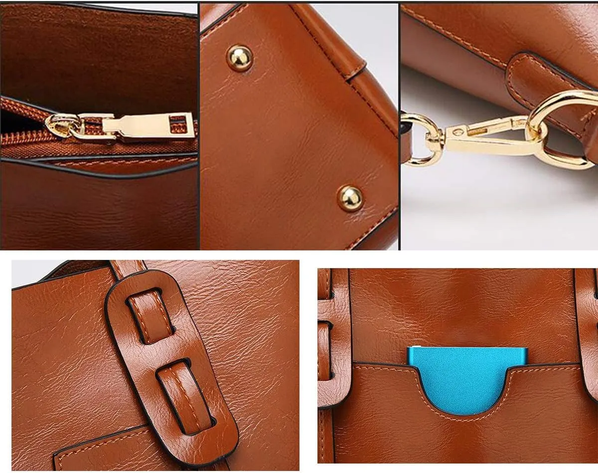 Women Tote Hobo Bags PU Leather Top Handle Backpacks Clutches Satchel Handbags Shoulder Purse Wallets