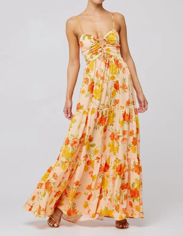 Women Y2k Floral Summer Casual Sleeveless Maxi Dresses Sexy Backless Bodycon Dresses Spaghetti Strap Long Dresses