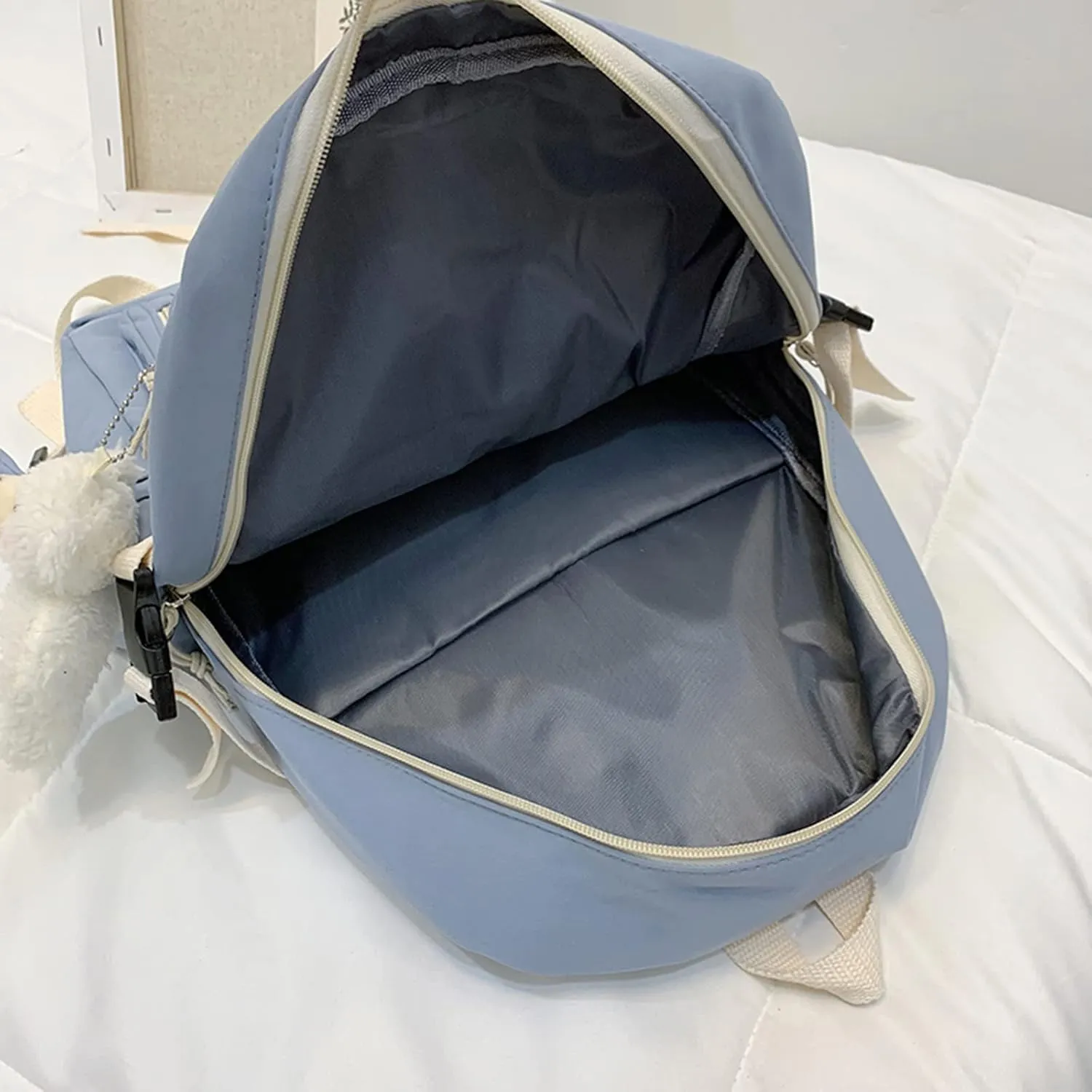 Women's Fashion Casual Shoulder Bag Lightweight Small Casual Daily Travel Backpacks Quilted Backpack for Women(Blue)