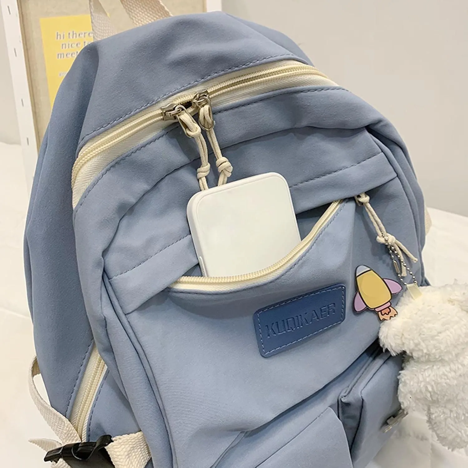 Women's Fashion Casual Shoulder Bag Lightweight Small Casual Daily Travel Backpacks Quilted Backpack for Women(Blue)
