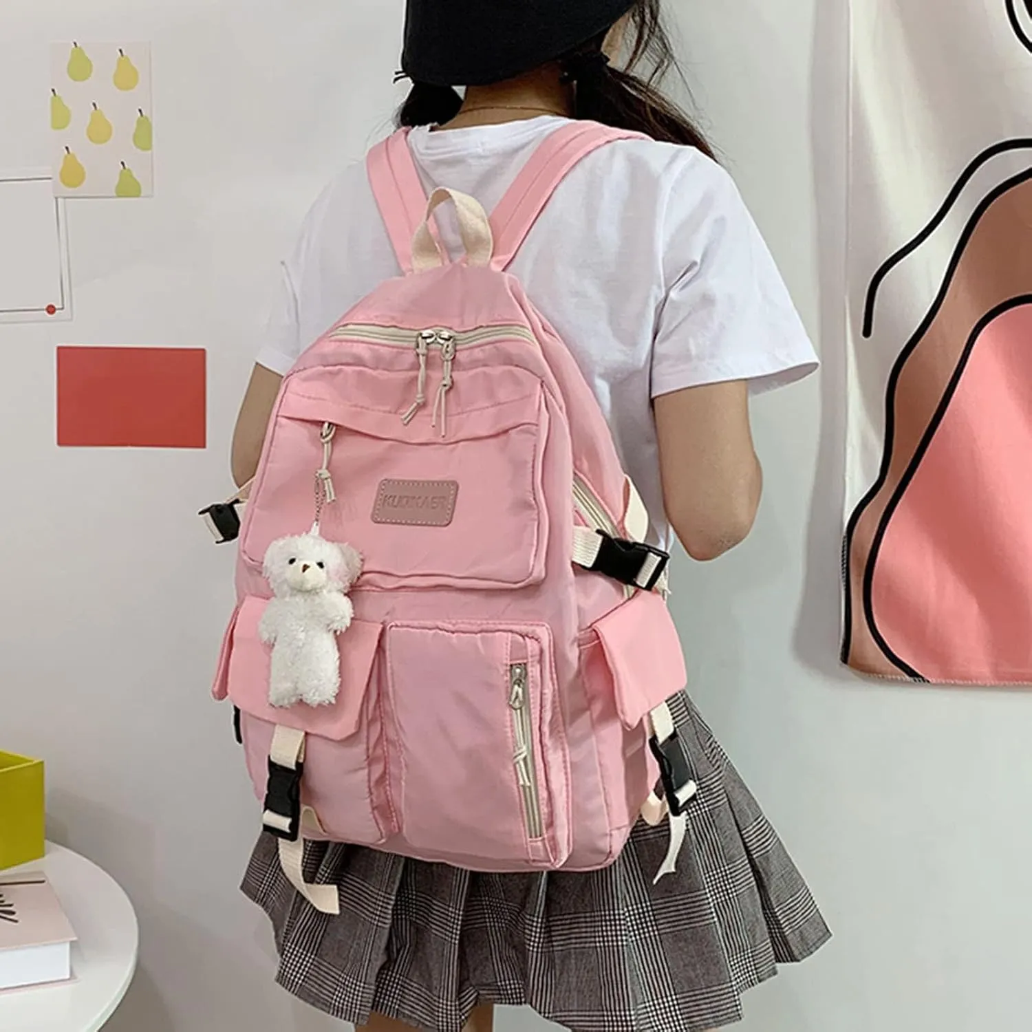 Women's Fashion Casual Shoulder Bag Lightweight Small Casual Daily Travel Backpacks Quilted Backpack for Women(One Size)