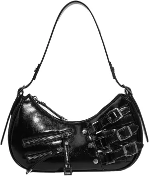 Women's Fashion PU Leather Shoulder Bag Y2k Hobo Small Totes Handbag Underarm Dumpling Purse Fashion Satchel