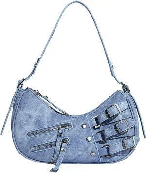 Women's Fashion PU Leather Shoulder Bag Y2k Hobo Small Totes Handbag Underarm Dumpling Purse Fashion Satchel