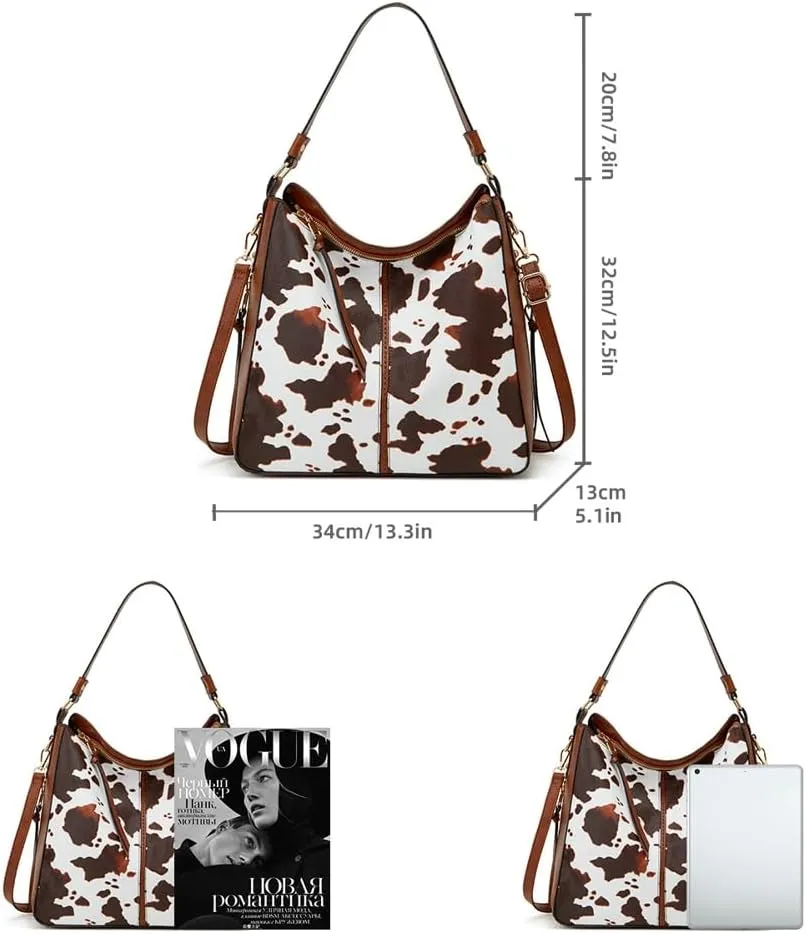 Women's Fashion Vegan Leather Totes 3pcs Handbag Large Crossbody Shouler Bag Purse Travel Top Handle Satchel