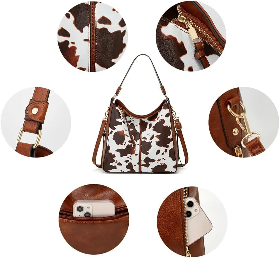 Women's Fashion Vegan Leather Totes 3pcs Handbag Large Crossbody Shouler Bag Purse Travel Top Handle Satchel