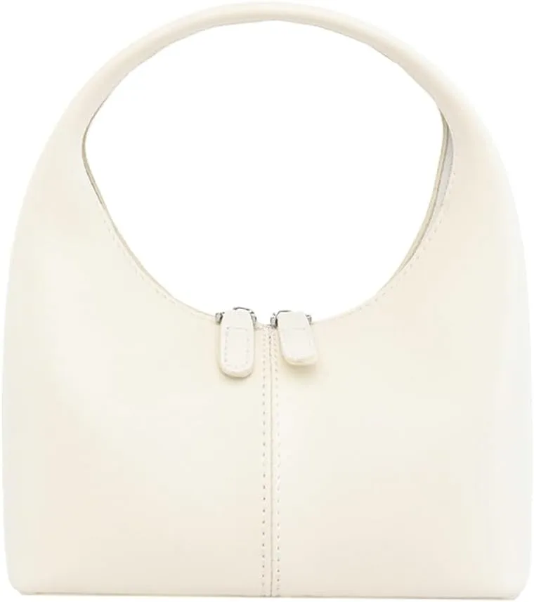 Women's PU Leather Mini Top Handbag Dumpling Clutch Small Solid Color Totes Trendy Zipper Purse Y2k Satchel