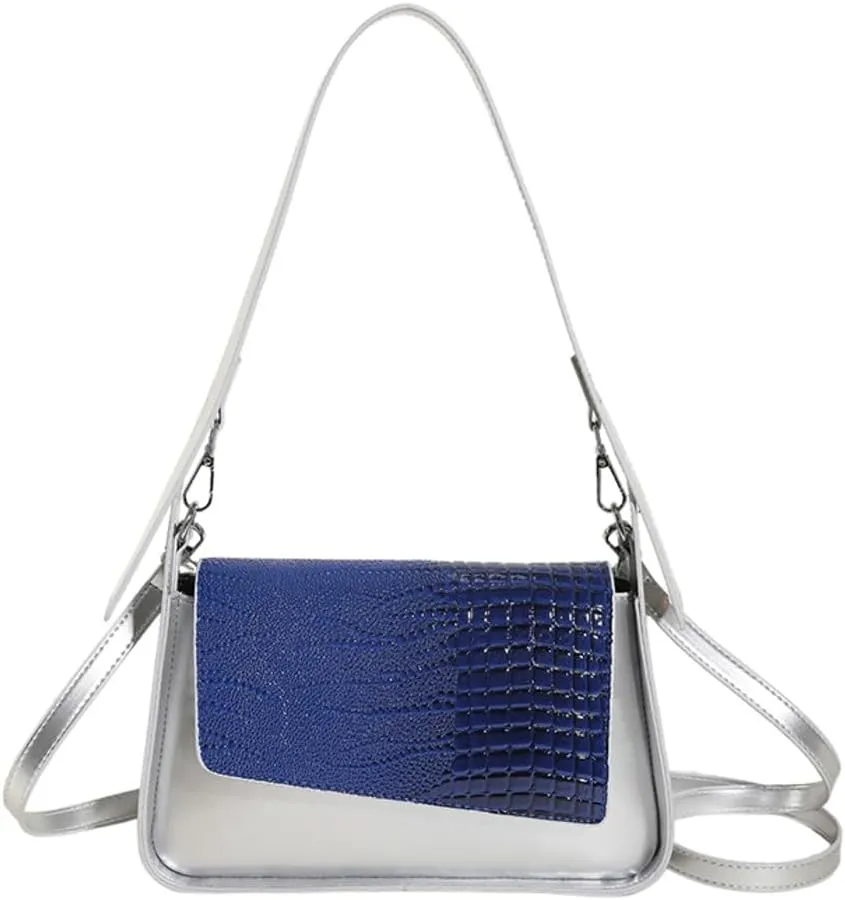 Women's PU Leather Shoulder Crossbody Bag Y2K Hobo Small Totes Handbag Fashion Underarm Purse Glossy Satchel