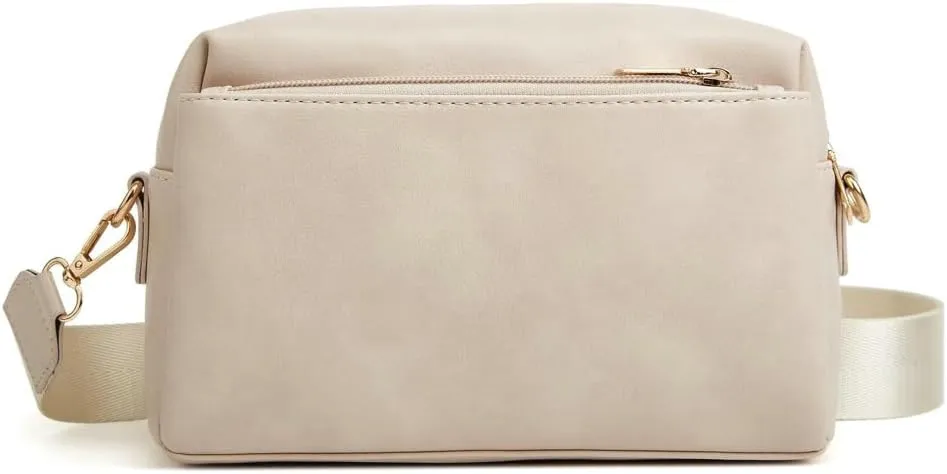 Women's Retro PU Leather Shoulder Crossbody Bag Small Totes Soft Handbag Fashion Purse Zipper Satchel