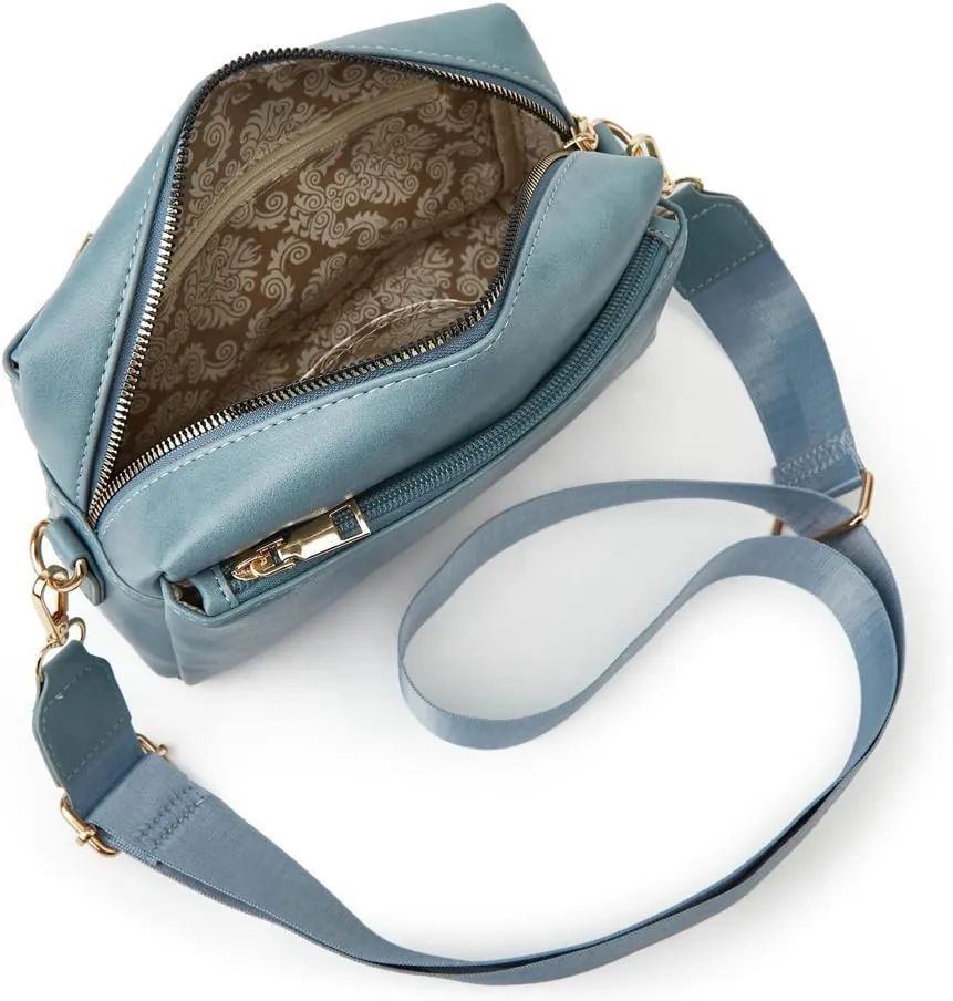 Women's Retro PU Leather Shoulder Crossbody Bag Small Totes Soft Handbag Fashion Purse Zipper Satchel