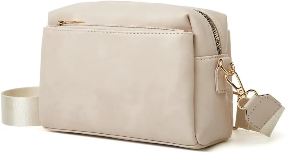 Women's Retro PU Leather Shoulder Crossbody Bag Small Totes Soft Handbag Fashion Purse Zipper Satchel
