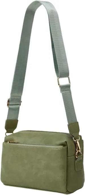 Women's Retro PU Leather Shoulder Crossbody Bag Small Totes Soft Handbag Fashion Purse Zipper Satchel