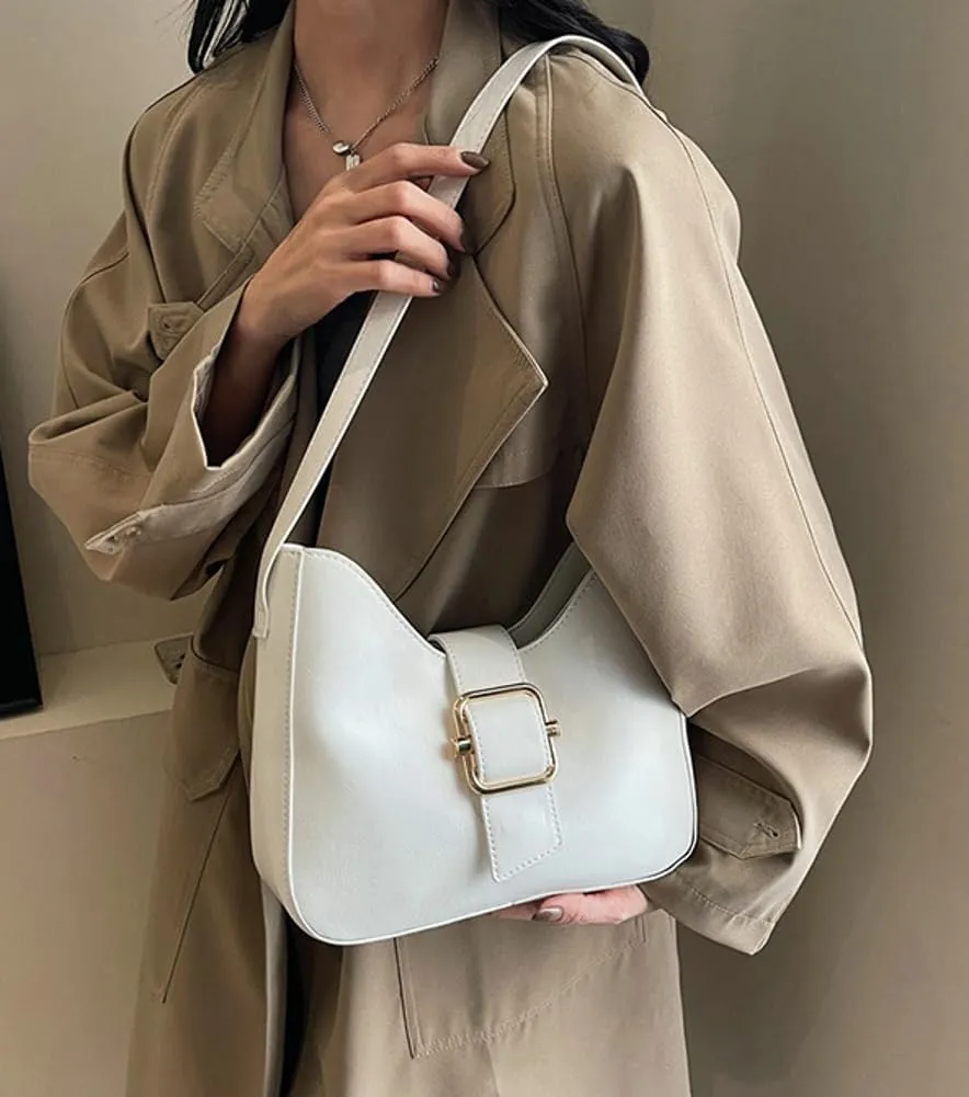 Women's Retro Vegan Leather Shouler Bag Underarm Purse Top Handle Satchel Handbag Fashion Large Totes