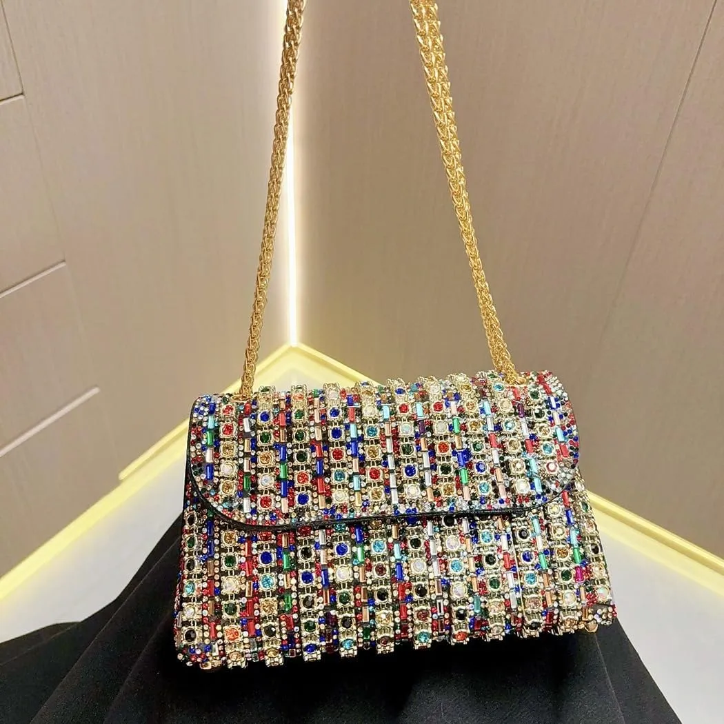 Womens Sparkly Rhinestone Crystal Glitter Clutch Purse Evening Handbag Shoulder Bag for Wedding Party Prom