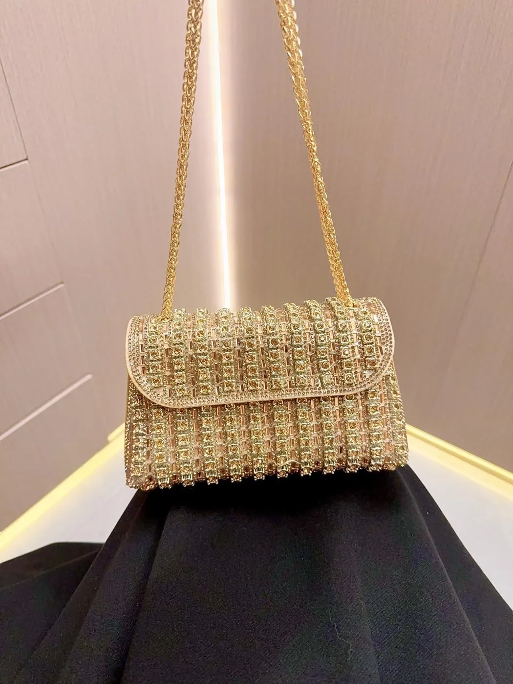 Womens Sparkly Rhinestone Crystal Glitter Clutch Purse Evening Handbag Shoulder Bag for Wedding Party Prom