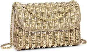 Womens Sparkly Rhinestone Crystal Glitter Clutch Purse Evening Handbag Shoulder Bag for Wedding Party Prom