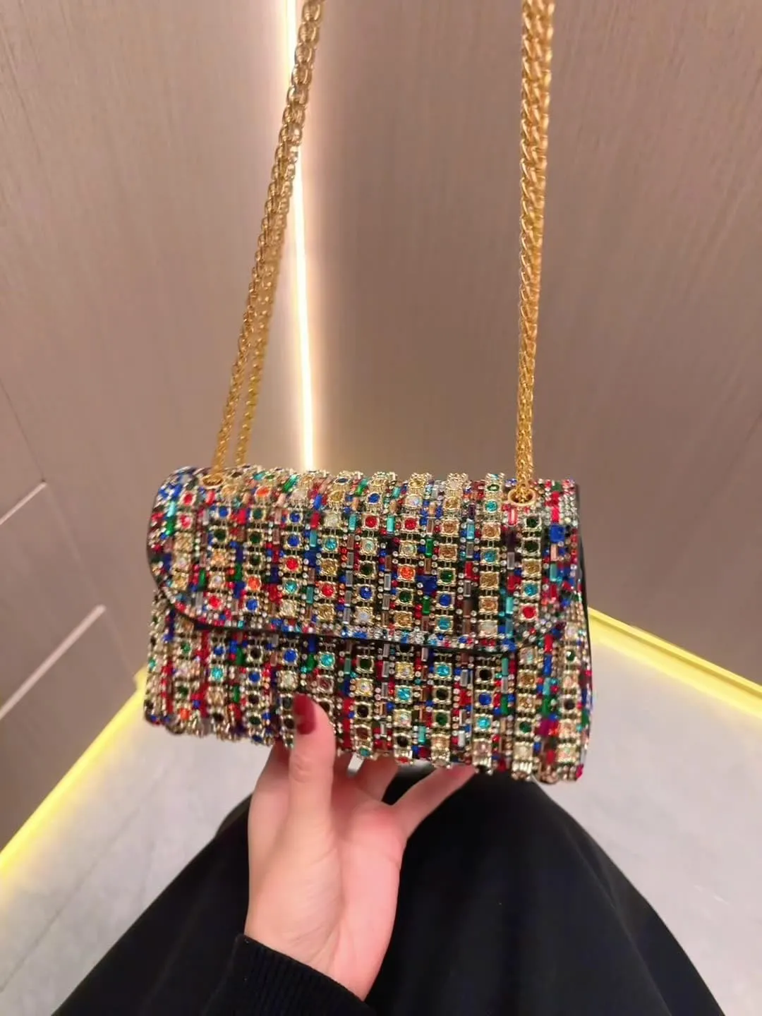 Womens Sparkly Rhinestone Crystal Glitter Clutch Purse Evening Handbag Shoulder Bag for Wedding Party Prom