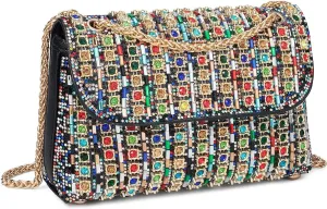 Womens Sparkly Rhinestone Crystal Glitter Clutch Purse Evening Handbag Shoulder Bag for Wedding Party Prom