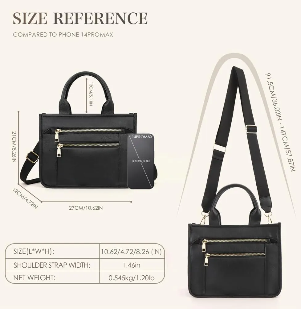 Womens Trendy Vegan Leather Tote Bag Large Checkered Shoulder Crossbody Purse Top Handle Handbags Work Travel Satchels