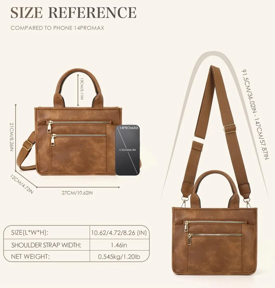 Womens Trendy Vegan Leather Tote Bag Large Checkered Shoulder Crossbody Purse Top Handle Handbags Work Travel Satchels