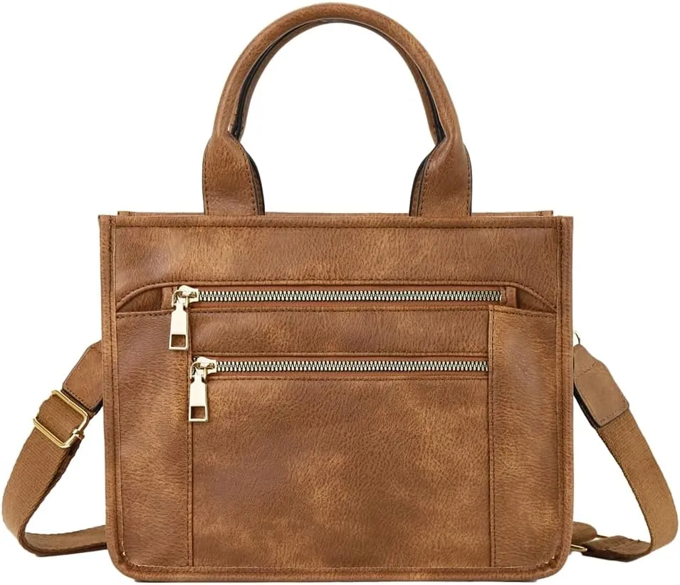Womens Trendy Vegan Leather Tote Bag Large Checkered Shoulder Crossbody Purse Top Handle Handbags Work Travel Satchels