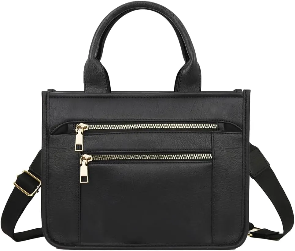 Womens Trendy Vegan Leather Tote Bag Large Checkered Shoulder Crossbody Purse Top Handle Handbags Work Travel Satchels