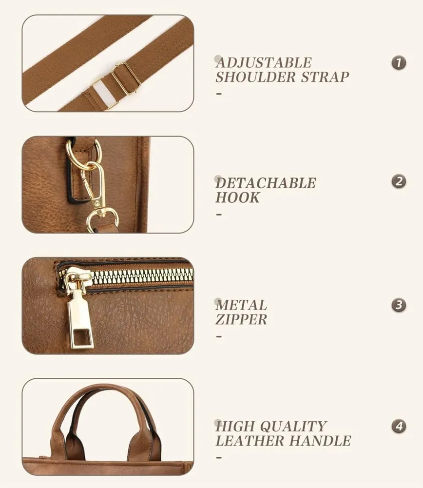 Womens Trendy Vegan Leather Tote Bag Large Checkered Shoulder Crossbody Purse Top Handle Handbags Work Travel Satchels