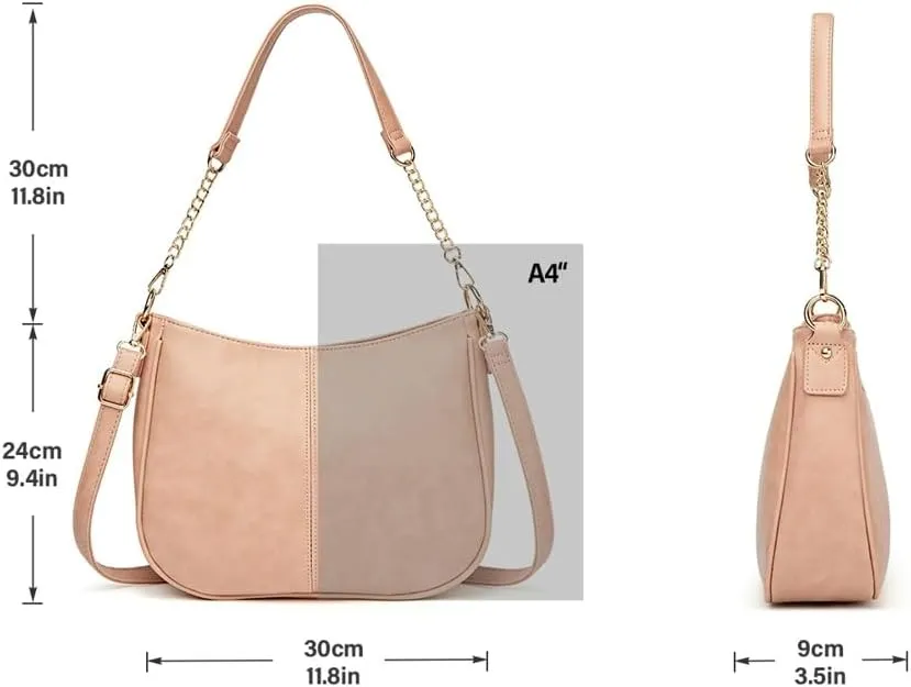 Women's Vegan Leather Shoulder Bag Fashion Crossbody Bag Wallet Totes Trendy Handbag Underarm Purse Satchel