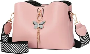 Womens Vegan Leather Shoulder Crossbody Bag Elegant Shell Purse Small Totes Butterfly Handbag Top Handle Satchel