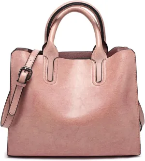 Womens Vintage Solid Color Handbags and Purses PU Top-handle Satchel Hobo Totes Shoulder Bags