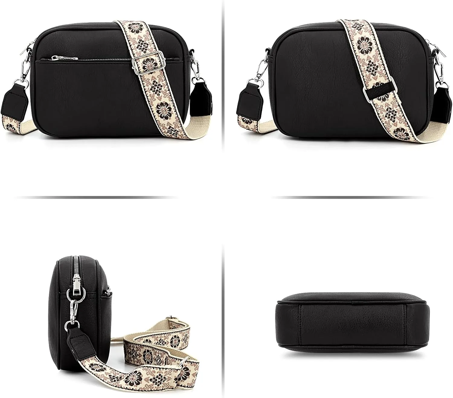 YDSIII Small Crossbody Bags for Women, Trendy Vegan Leather Cross Body Bags for Womens with Adjustable Wide Guitar Strap