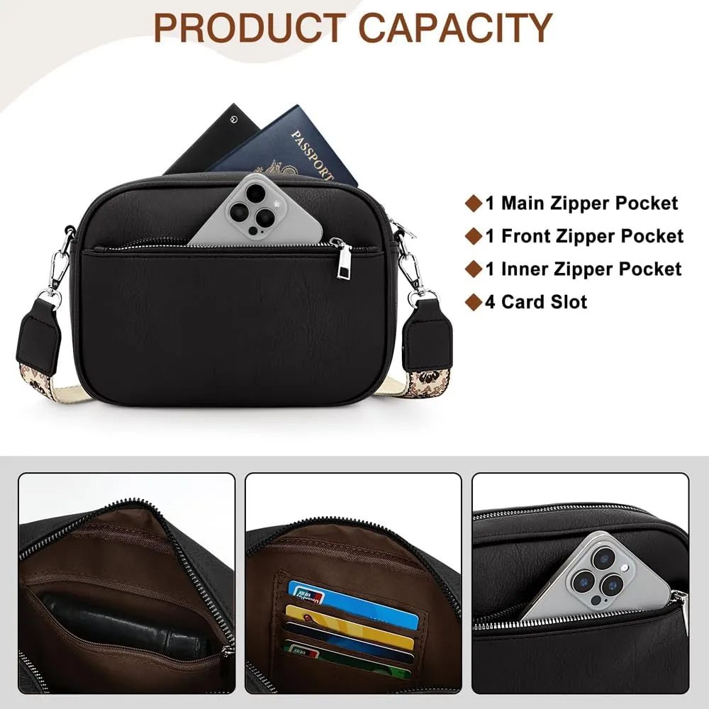 YDSIII Small Crossbody Bags for Women, Trendy Vegan Leather Cross Body Bags for Womens with Adjustable Wide Guitar Strap