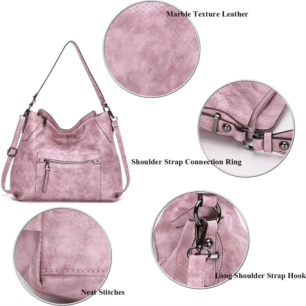 ZiMing Women Shoulder Bags Marble Textured Leather Tote Bag Vintage Handbags Purse Hobo Handbag Satchel Crossbody Bag Totes